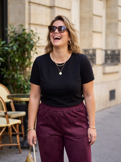 Pantalon Éliane - Large Taille Élastiquée
