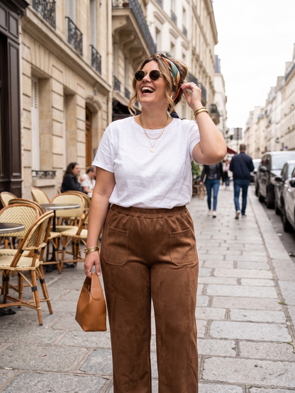 Pantalon Éliane - Large Taille Élastiquée