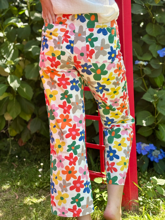 Pantalon Bohème Imprimé Floral Multicolore