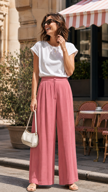 Pantalon Fluide Taille Haute