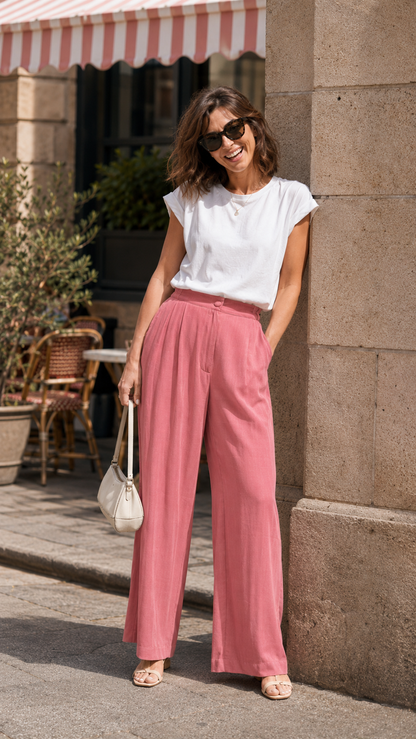 Pantalon Fluide Taille Haute