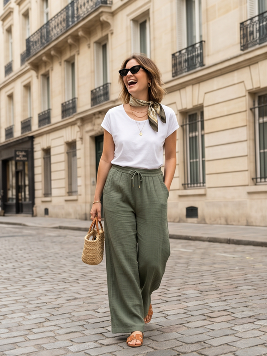 Pantalon Gaze de Coton Large
