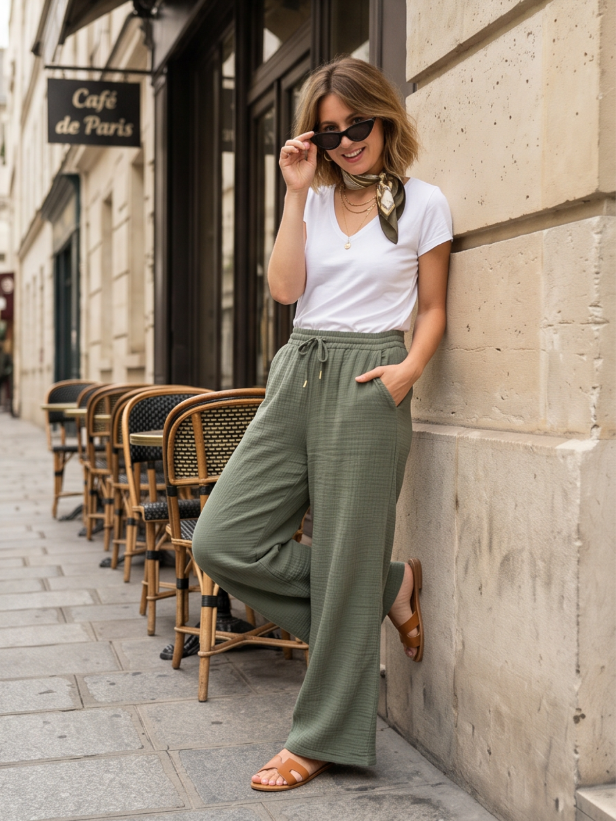 Pantalon Gaze de Coton Large