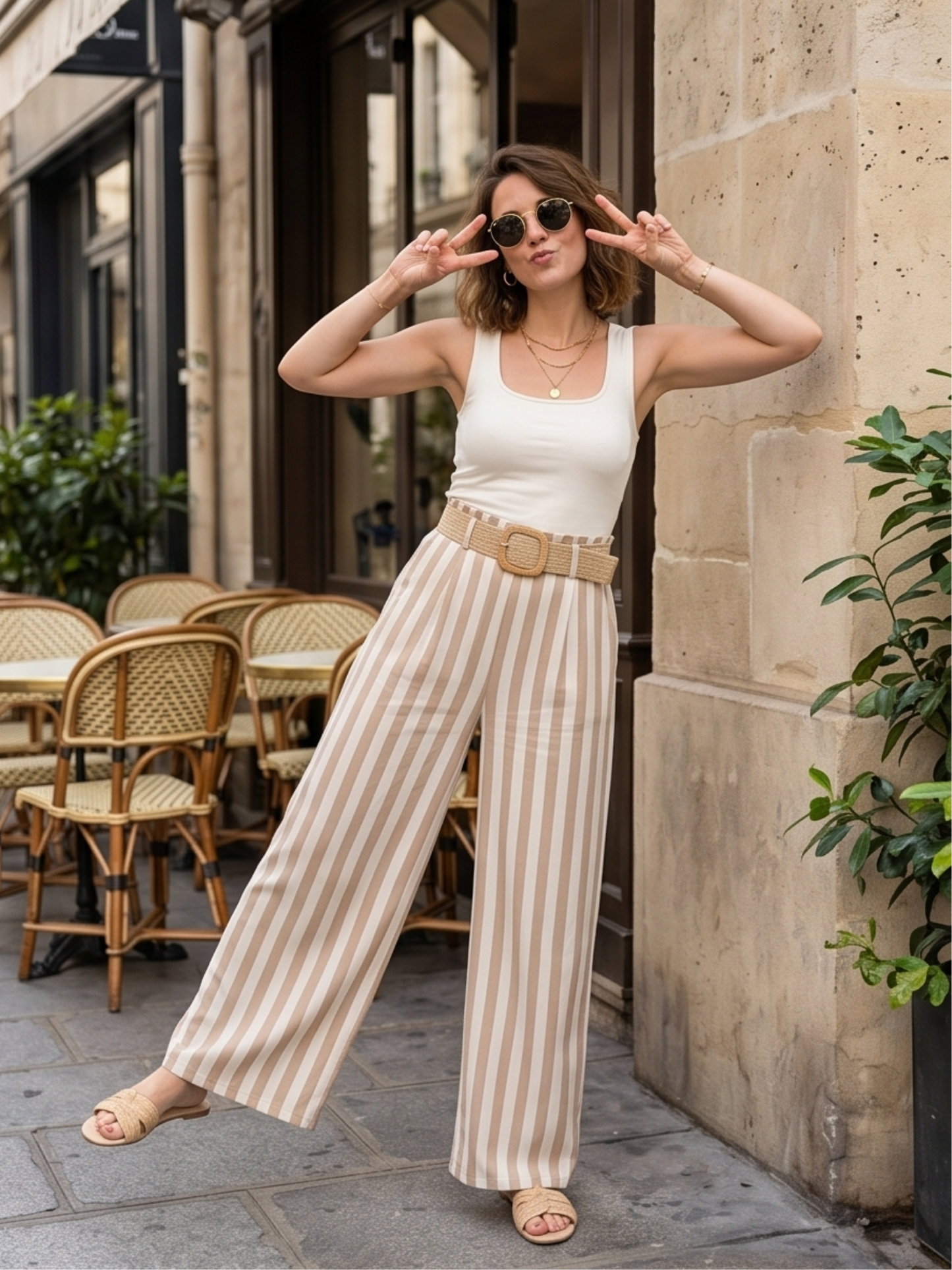 Pantalon Légèreté Rayée