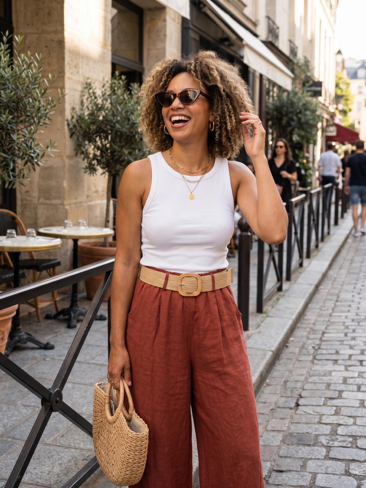 Pantalon Lin Ceinturé