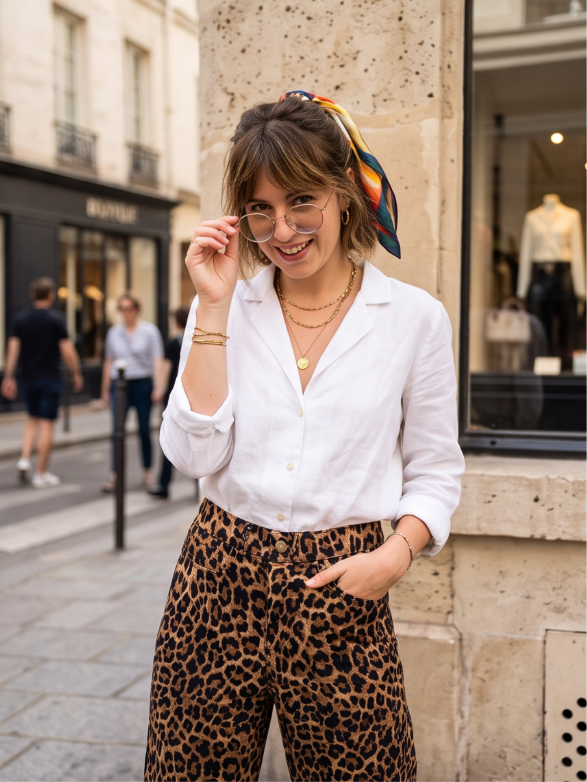 Pantalon Louna - Léopard Coton