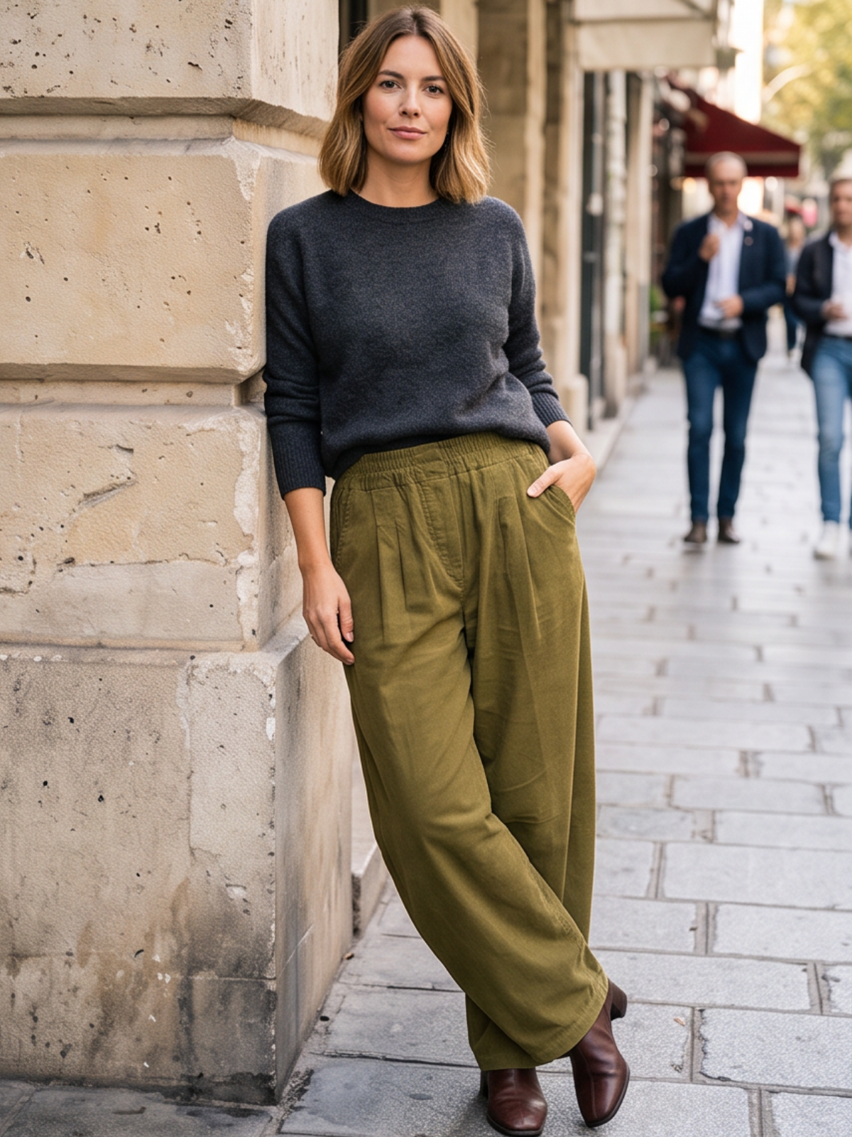 Pantalon Colombe - Large Velours Côtelé