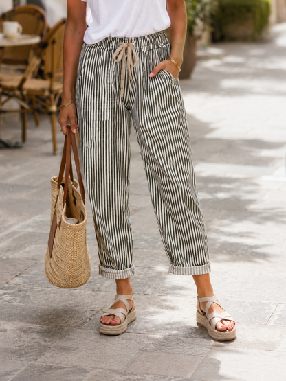 Pantalon Rayures Casual