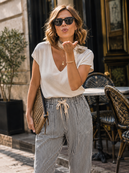 Pantalon Rayures Casual