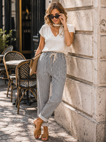 Pantalon Rayures Casual