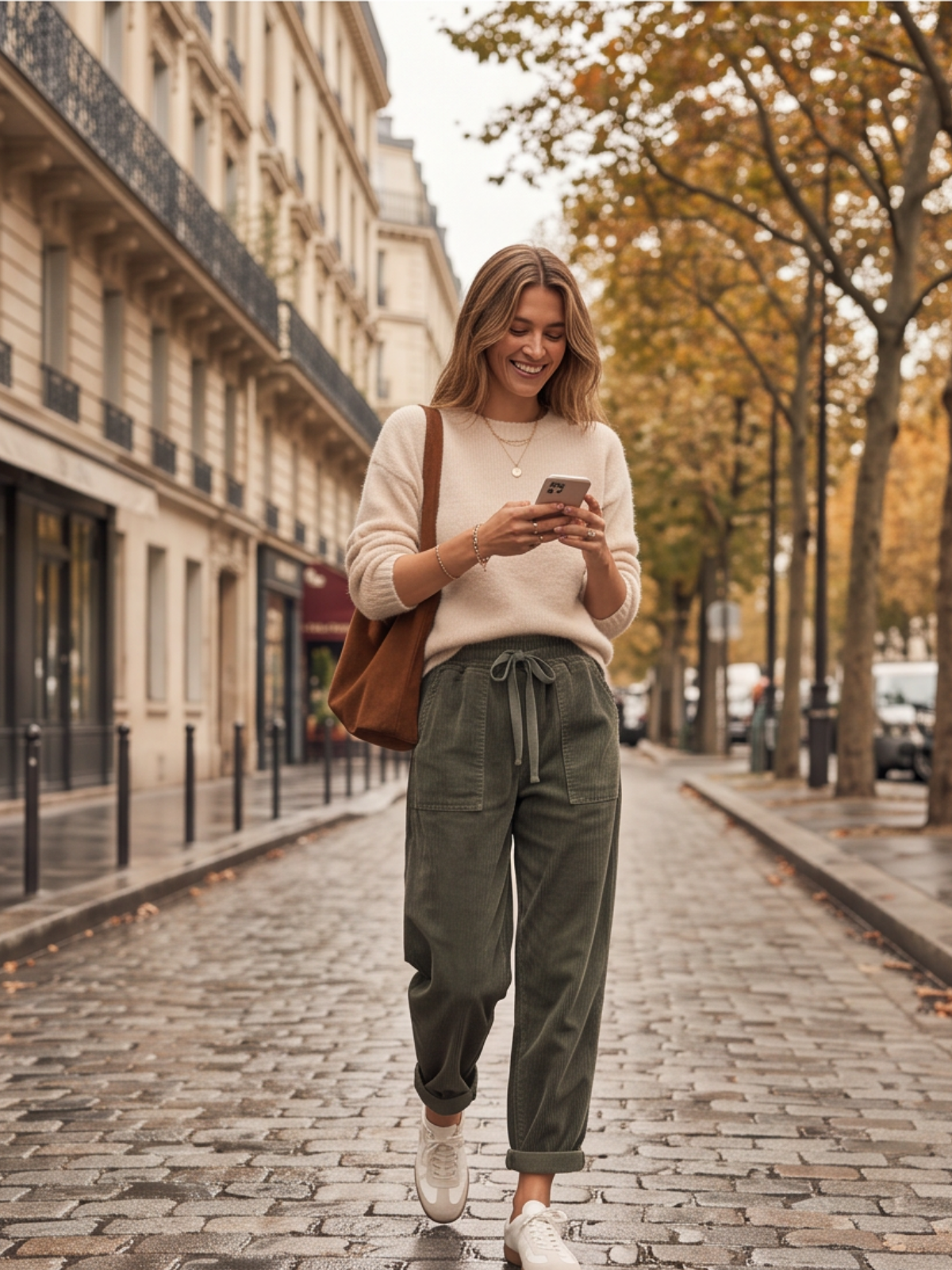 Pantalon Sidonie - Velours Côtelé Taille Élastiquée