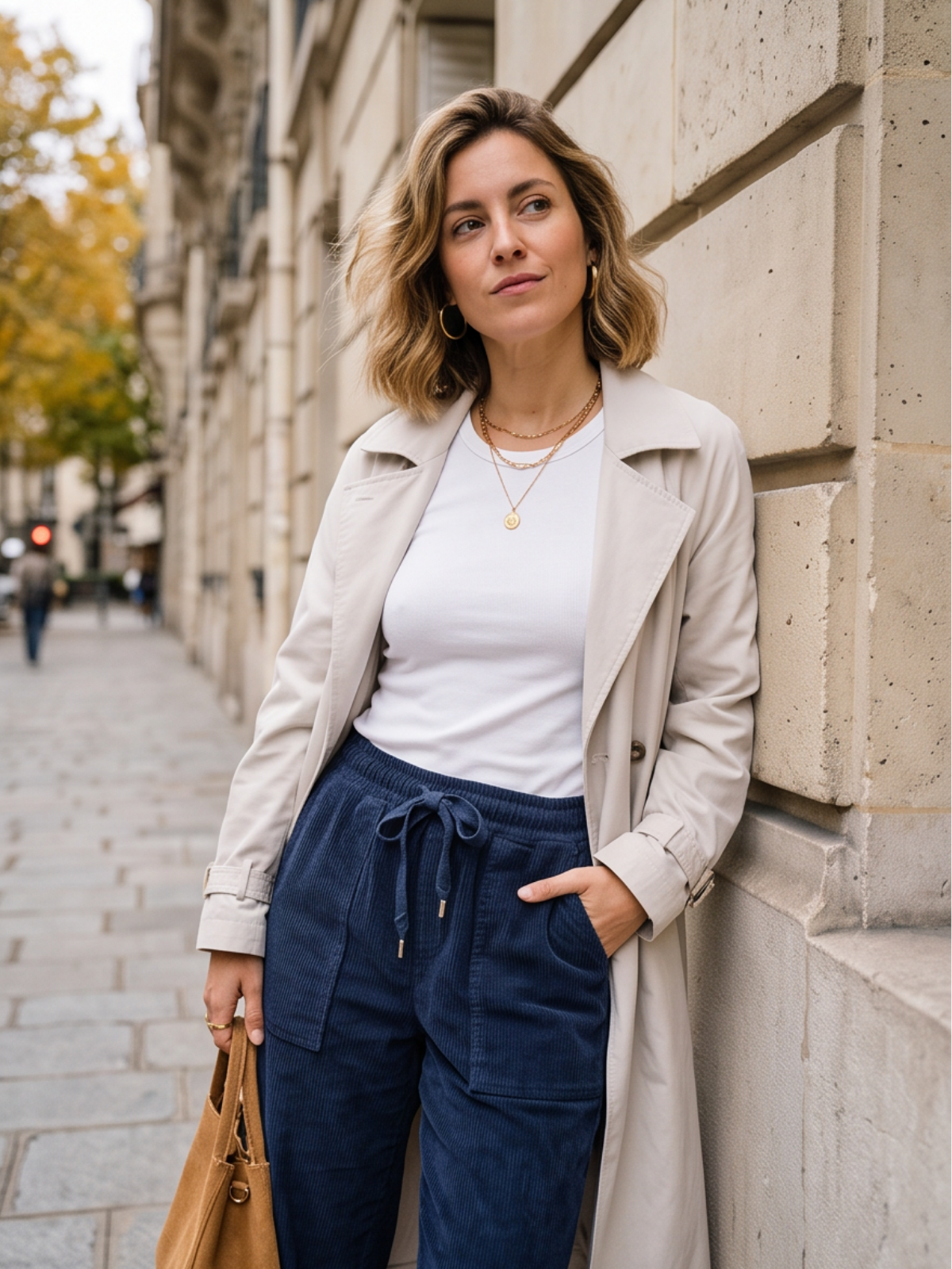 Pantalon Sidonie - Velours Côtelé Taille Élastiquée