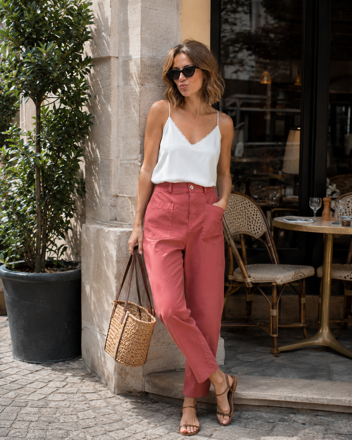 Pantalon Toile de Coton Stretch