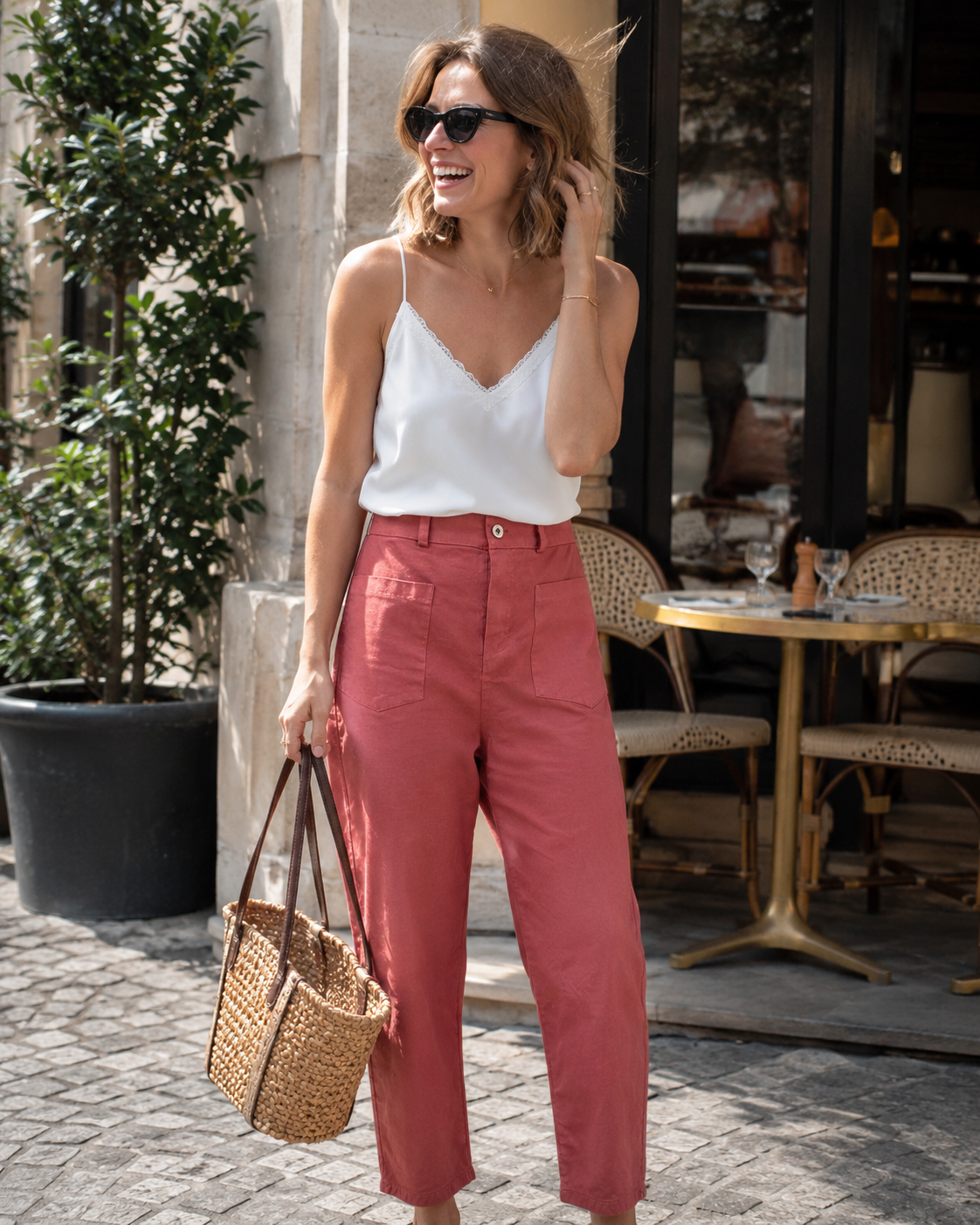 Pantalon Toile de Coton Stretch