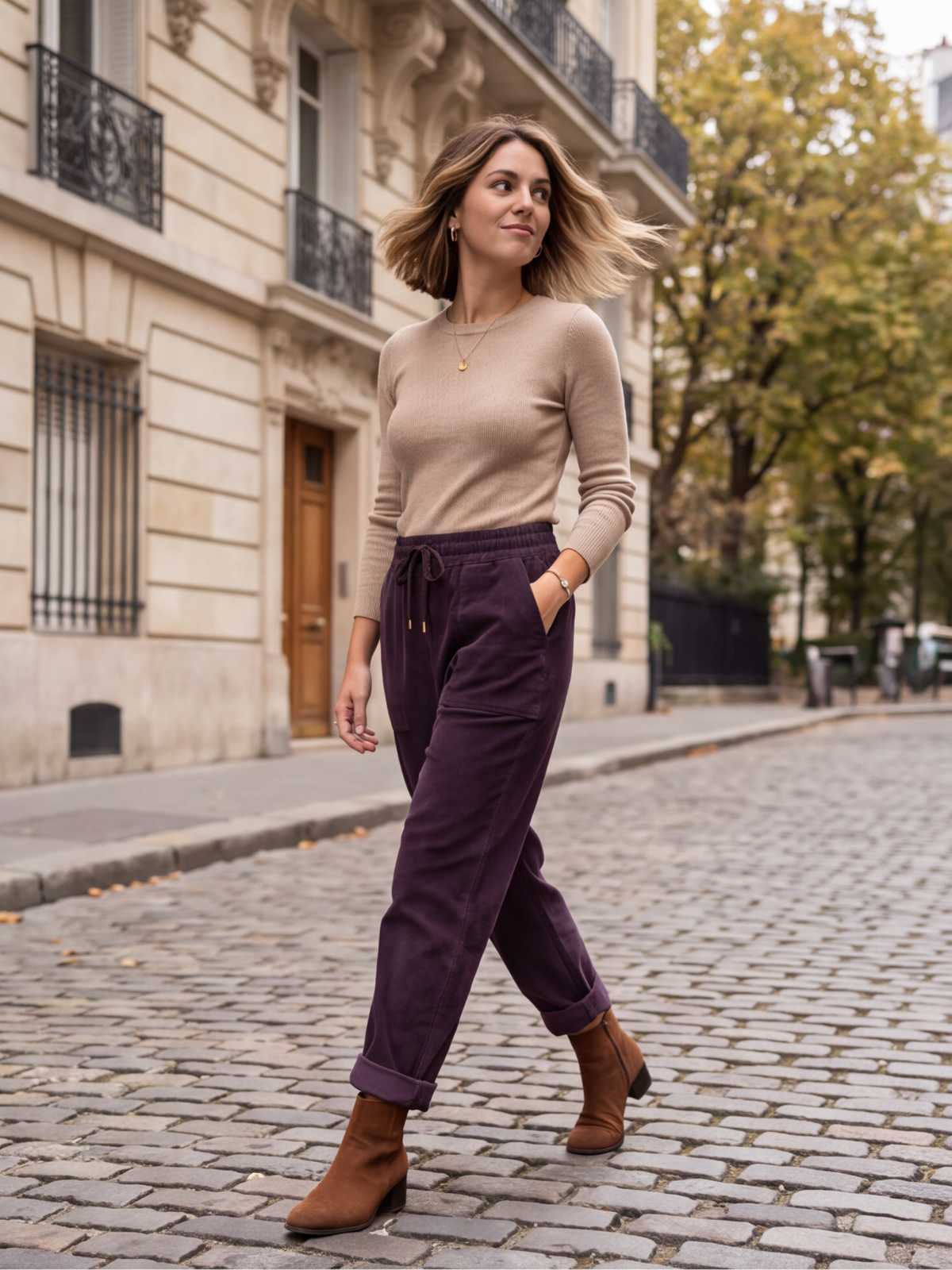 Pantalon Zoé - Velours Côtelé Stretch