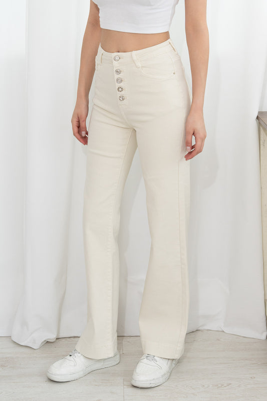Jean Taille haute écru