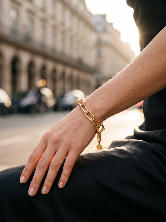 Bracelet Maillons Torsadés Doré