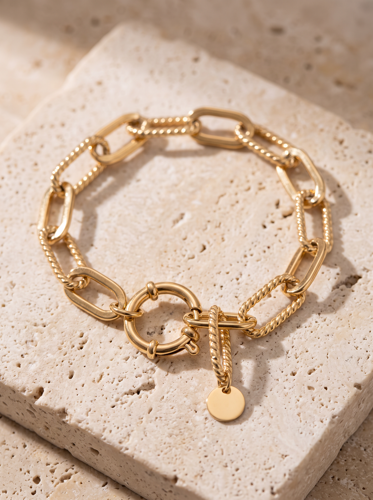 Bracelet Maillons Torsadés Doré