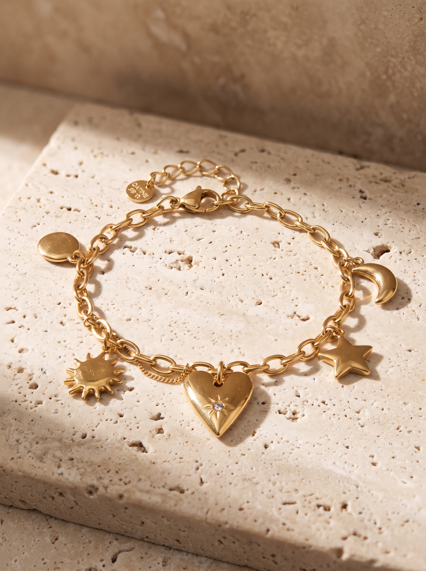 Bracelet Breloques Célestes Doré