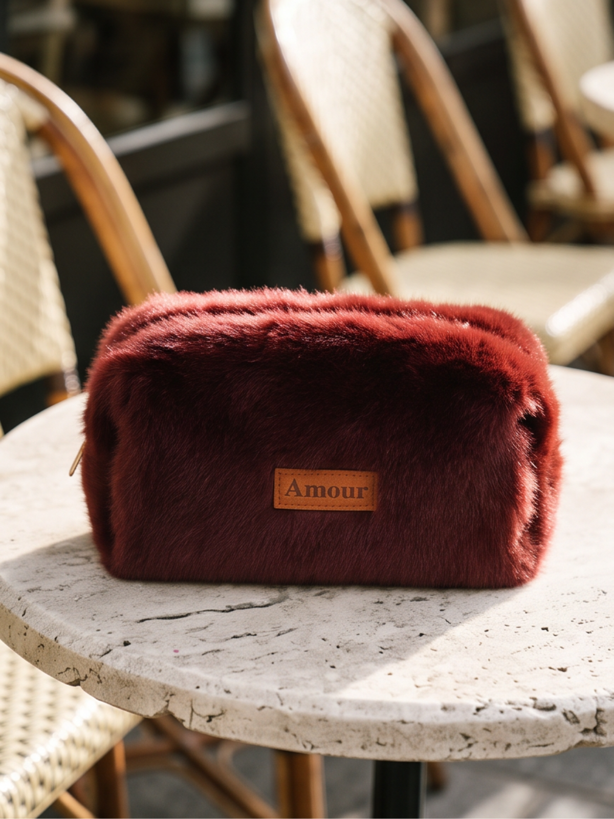 Trousse Amour - Fausse Fourrure Zippée
