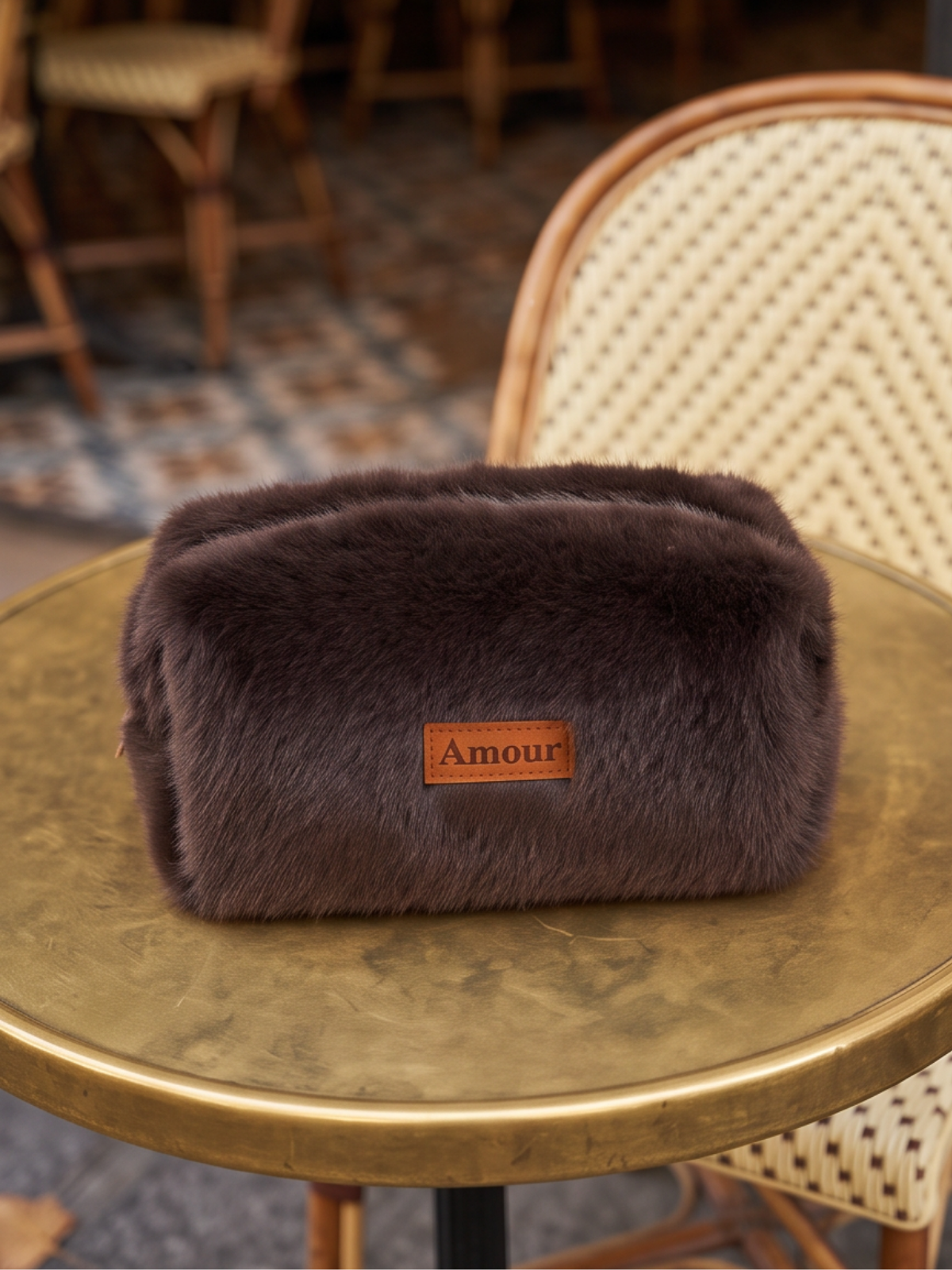 Trousse Amour - Fausse Fourrure Zippée