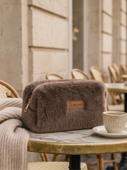 Trousse Amour - Fausse Fourrure Zippée