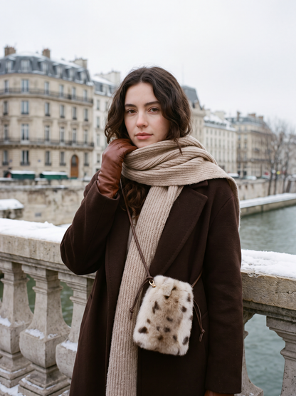 Pochette Iris - Fausse Fourrure Tachetée