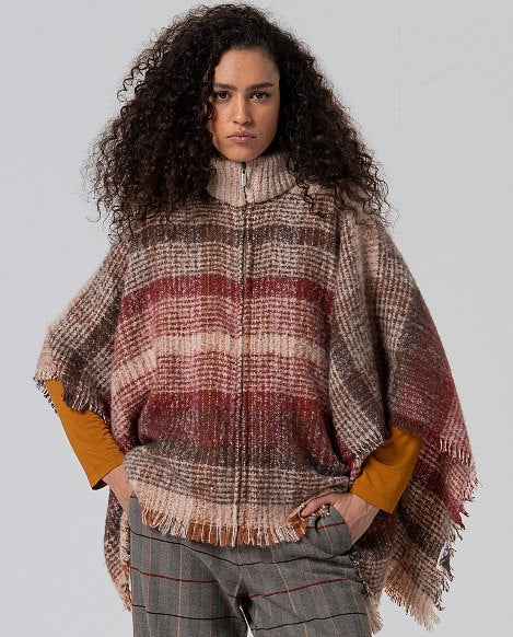 Poncho à Carreaux