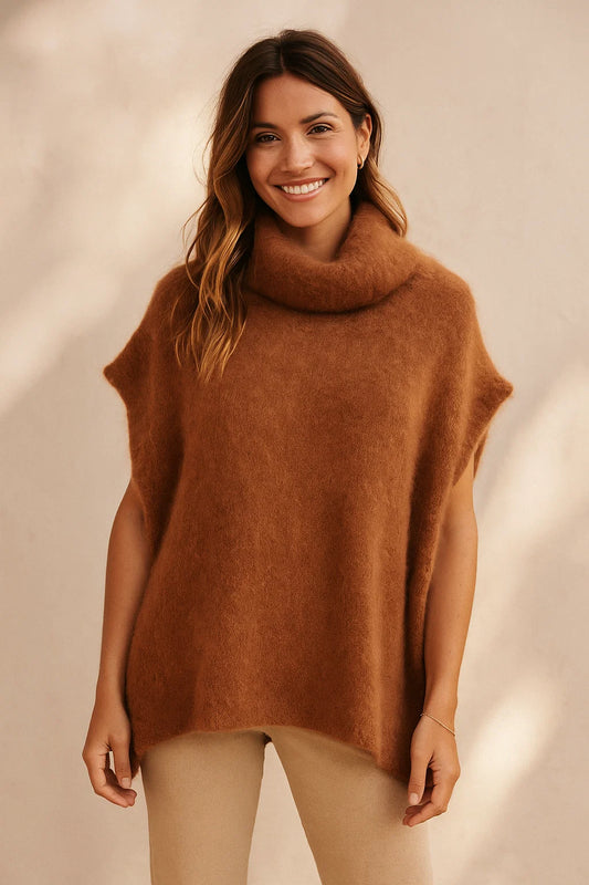 Pull 80% Mohair Col Roulé