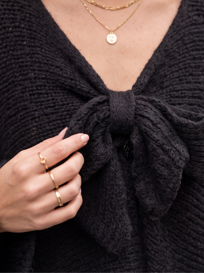 Pull Adèle - Laine Mélangée à Nœuds