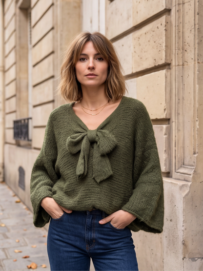 Pull Adèle - Laine Mélangée à Nœuds