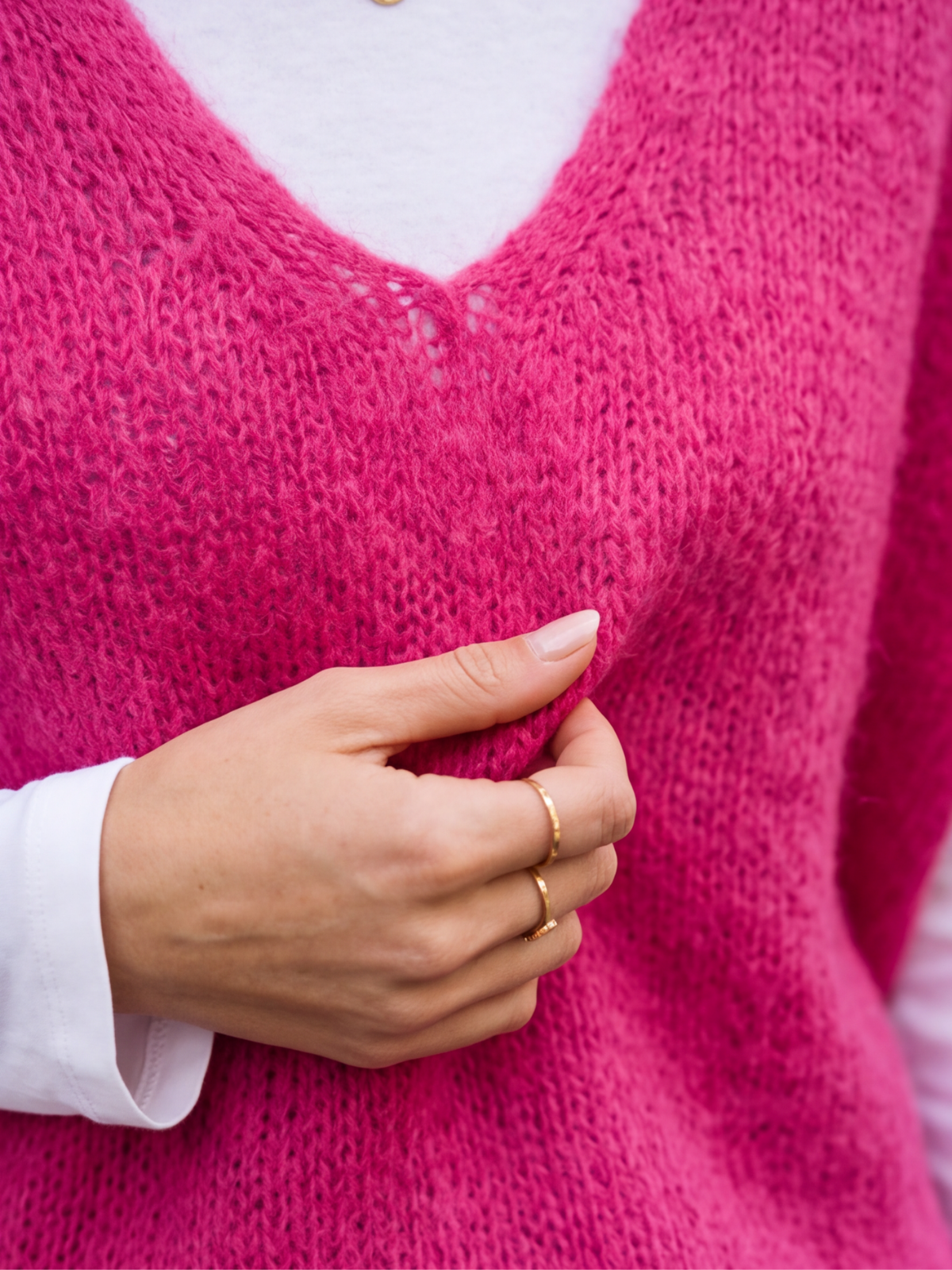 Pull cape Allegra - cape col v Mohair