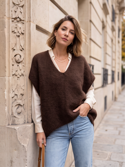 Pull cape Allegra - cape col v Mohair