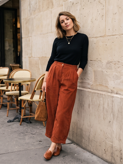 Pantalon Clémence - Velours Côtelé Large