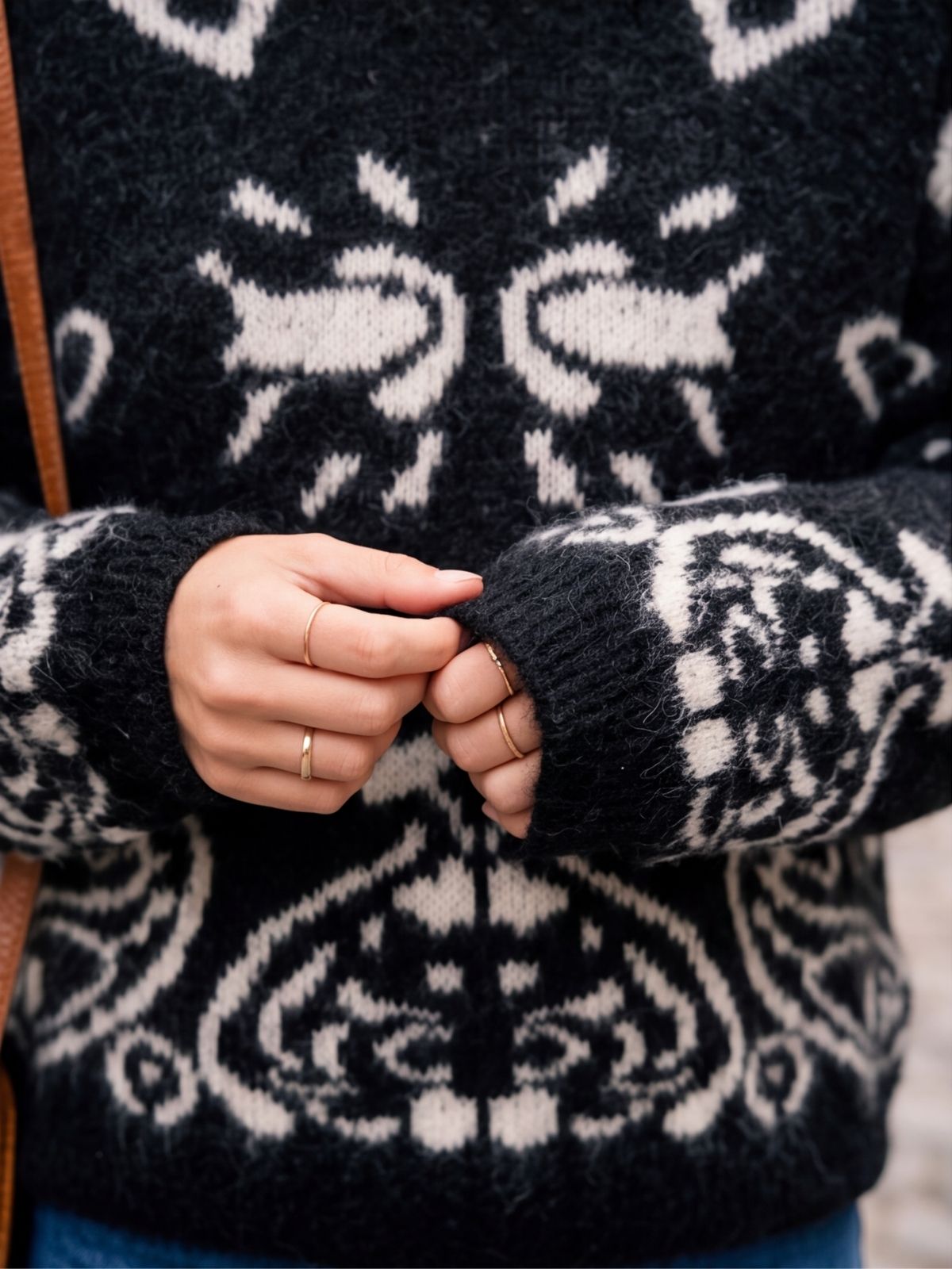 Pull Marguerite - Jacquard Paisley Noir