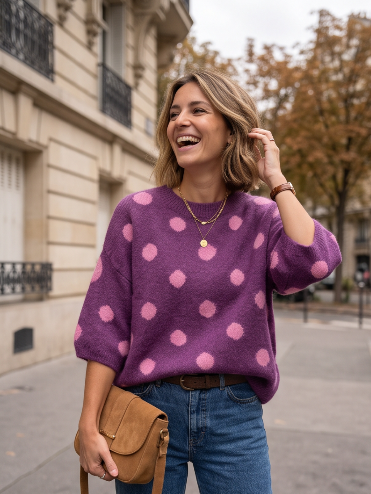 Pull Poppy - Pois Manches 7/8