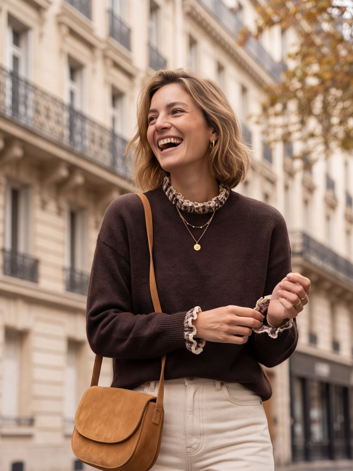 Pull Simone - Crop Col Brodé