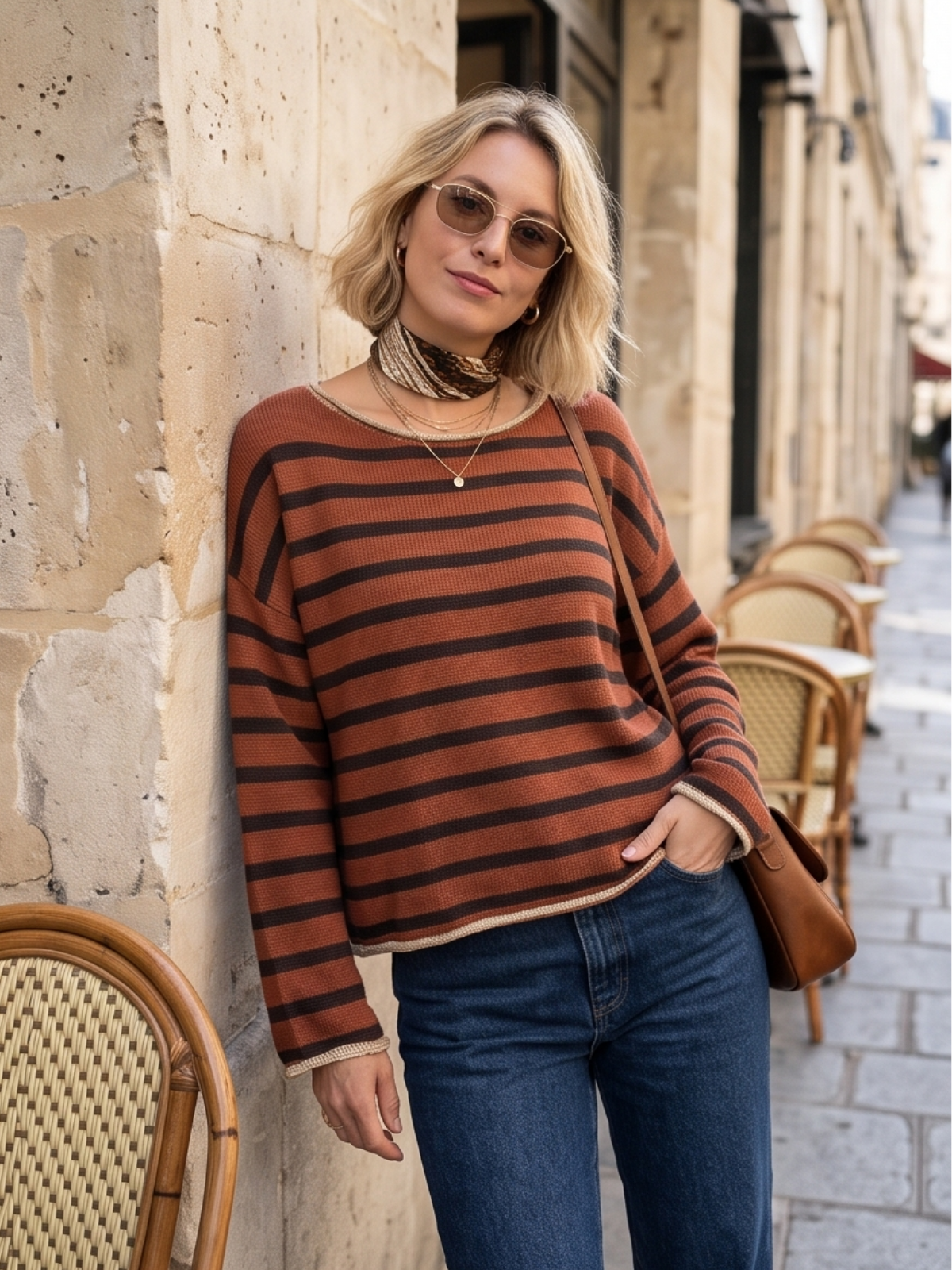 Pull Sixtine - Rayé Col Lamé