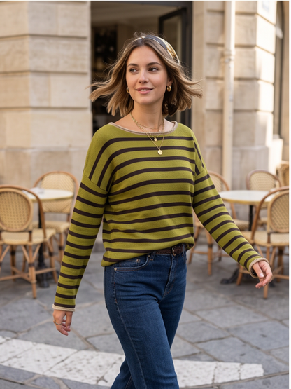 Pull Sixtine - Rayé Col Lamé