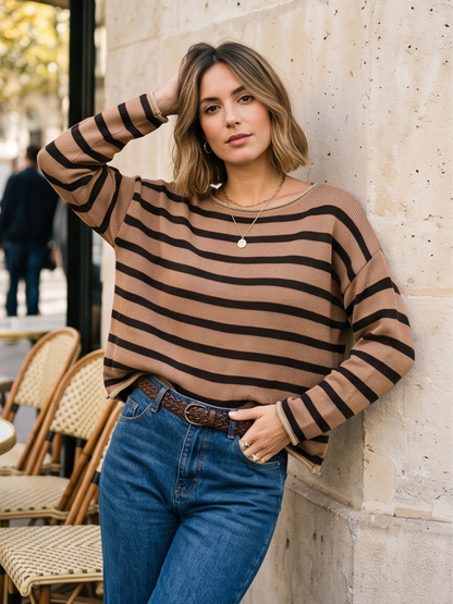 Pull Sixtine - Rayé Col Lamé