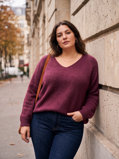 Pull Véronique - Col V Alpaga