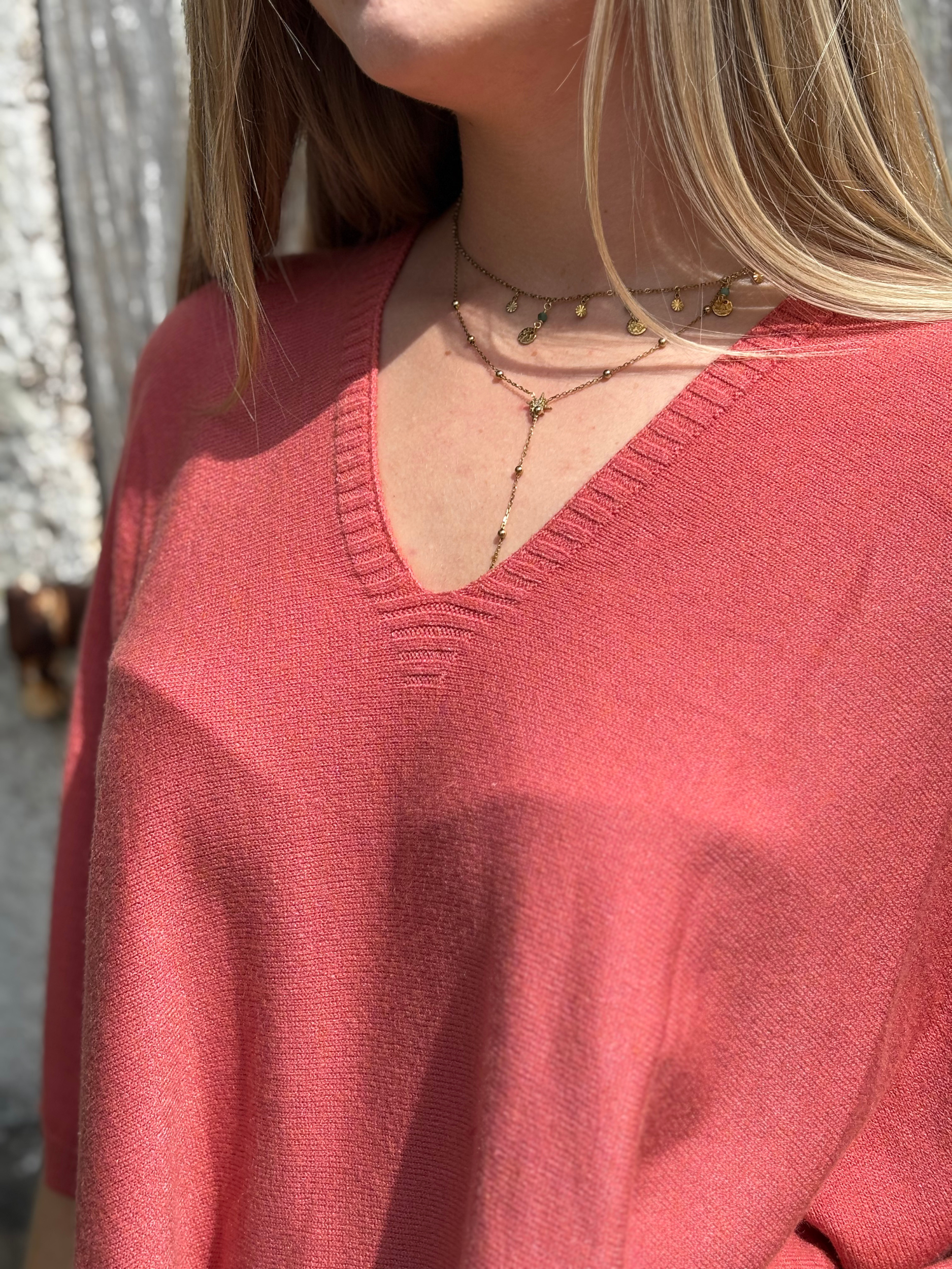 Pull Large Feminin Vieux rose