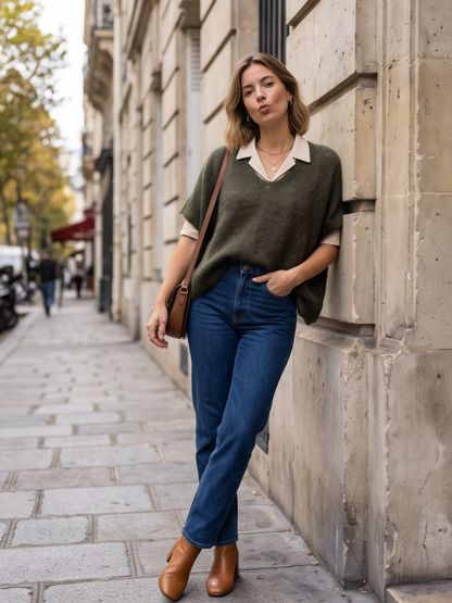 Pull cape Allegra - cape col v Mohair