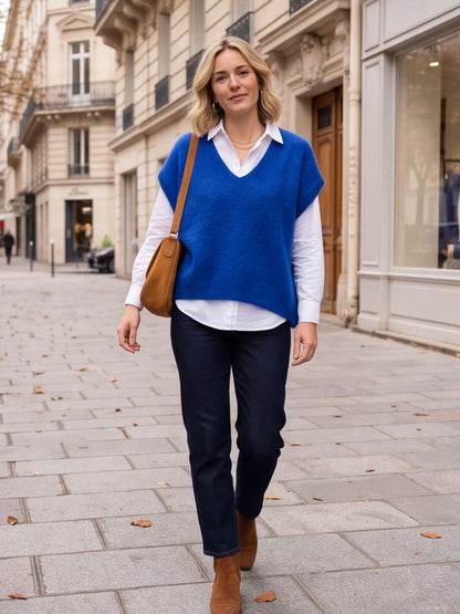 Pull cape Allegra - cape col v Mohair