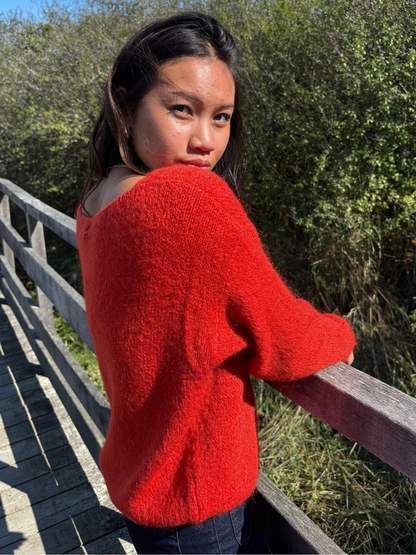 Pull en mohair mélangé col V