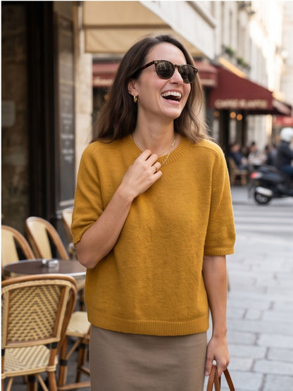 Pull manches courtes Alpaga