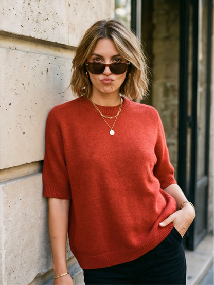 Pull manches courtes Alpaga