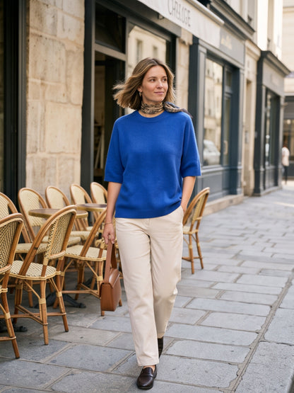 Pull manches courtes Alpaga