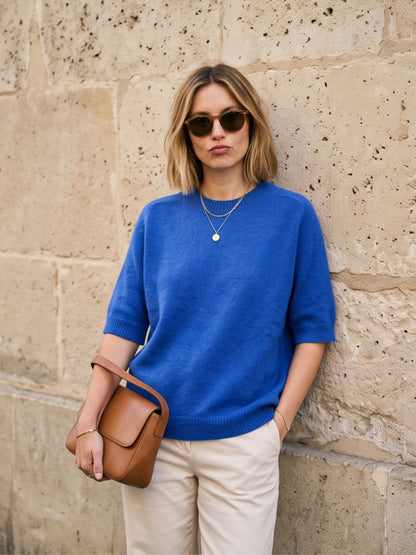 Pull manches courtes Alpaga