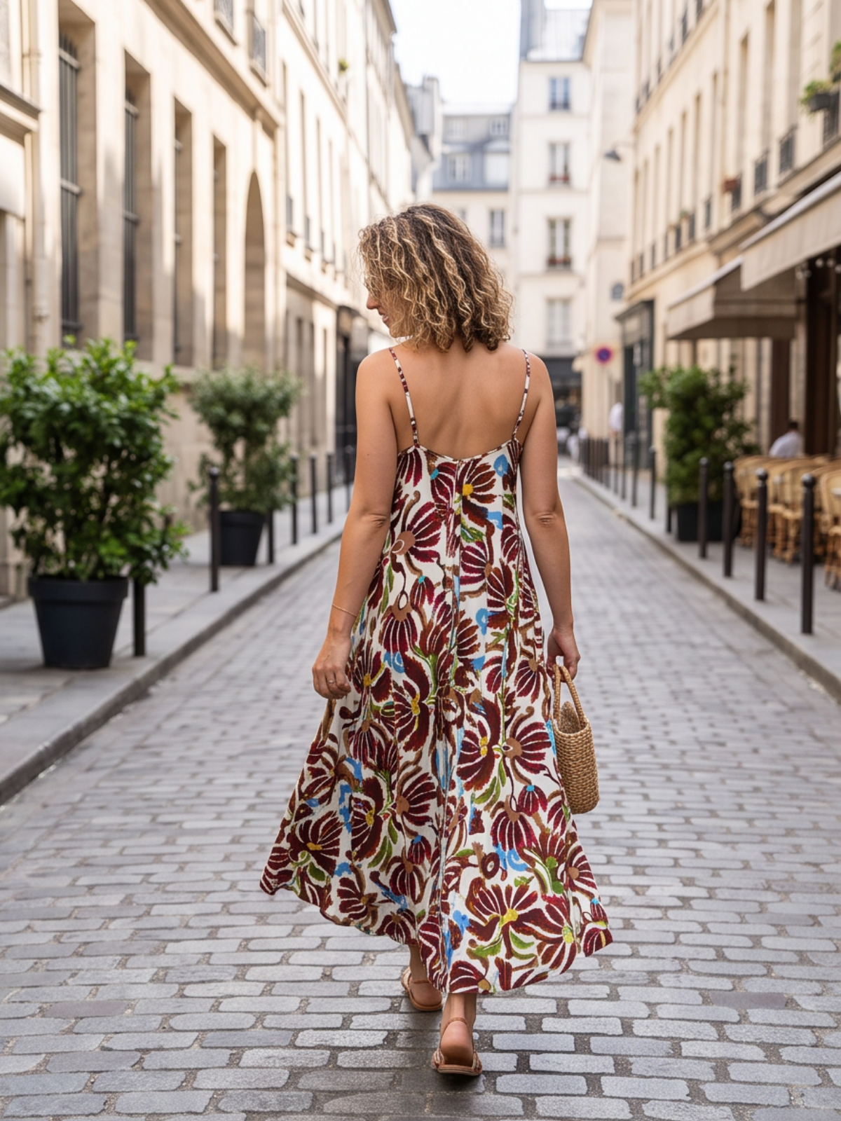 Robe Iris - Écru et Vert Anis